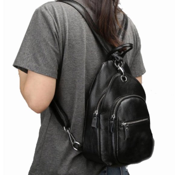 Fashion Women Backpack Genuine Leather Bag Girl Chest Pack School Bags For Teena